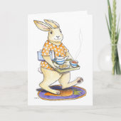 Rabbit Tea Tray Get Well card Kaart (Voorkant)