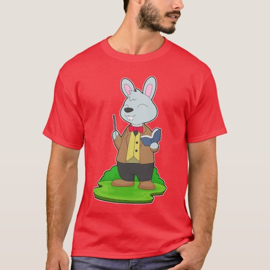 Rabbit Teacher Book School T-shirt (Voorkant)
