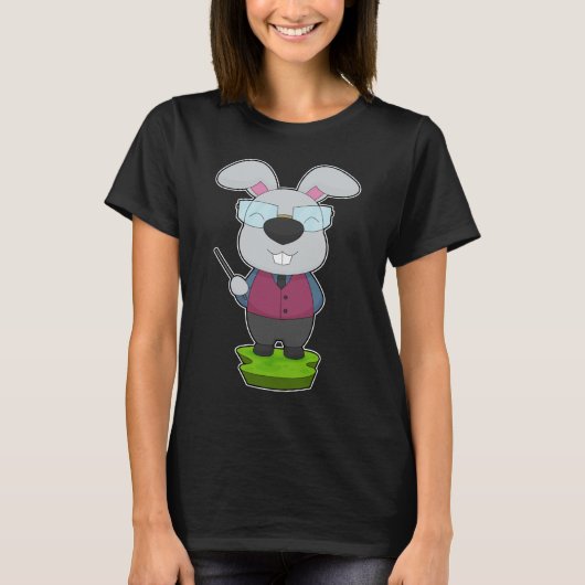 Rabbit Teacher Bril T-shirt (Voorkant)