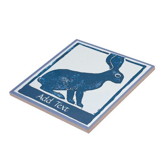 Rabbit Tegel, tekst toevoegen Tegeltje (Zijkant)