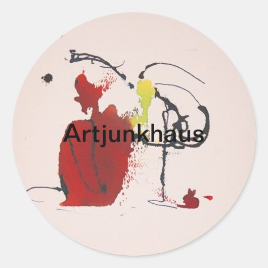Rabbit Thatch Abstract Jeff Hankamer Artjunkhaus Ronde Sticker (Voorkant)