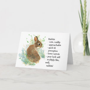 Rabbit Totem, Animal Guide Funny Birthday Kaart