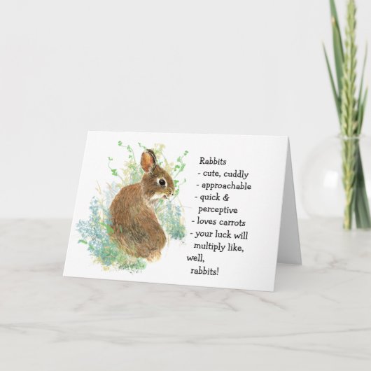 Rabbit Totem, Animal Guide Funny Birthday Kaart (Voorkant)