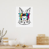 rabbit tye die, retro, vintage poster (Keuken)