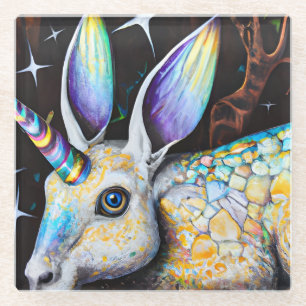 Rabbit Unicorn Glazen Onderzetter