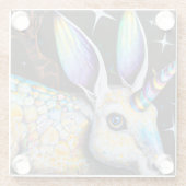 Rabbit Unicorn Glazen Onderzetter (Achterkant)
