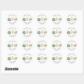  Rabbit Veggie Basket First Birthday Favor Ronde Sticker (Vel)