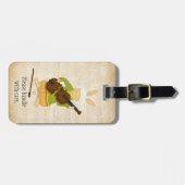 Rabbit Violinist Music Instrument Hoesje Name ID L Bagagelabel (Voorkant horizontaal)