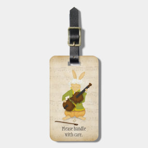Rabbit Violinist Music Instrument Hoesje Name ID L Bagagelabel