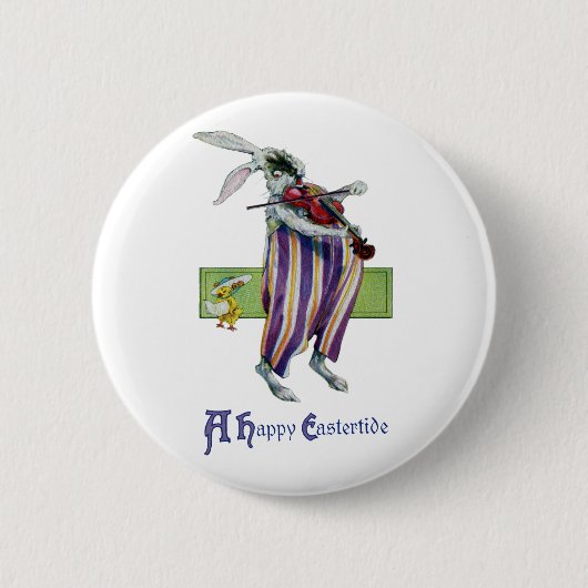 Rabbit Violinist Pasen Ronde Button 5,7 Cm (Voorkant)