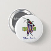 Rabbit Violinist Pasen Ronde Button 5,7 Cm (Voorkant /achterkant)