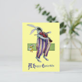 Rabbit Violist  Easter Feestdagenkaart (Staand voorkant)