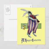 Rabbit Violist  Easter Feestdagenkaart (Voorkant / Achterkant)