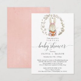  Rabbit Virtual Baby shower Invitation Kaart