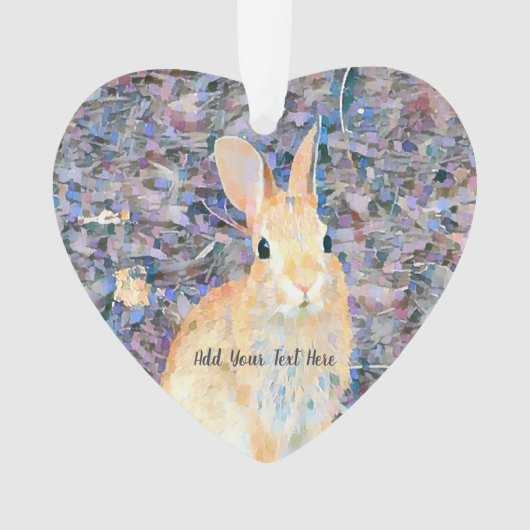 Rabbit voeg Jouw naam of tekst toe aan Personalise Ornament (voorkant)