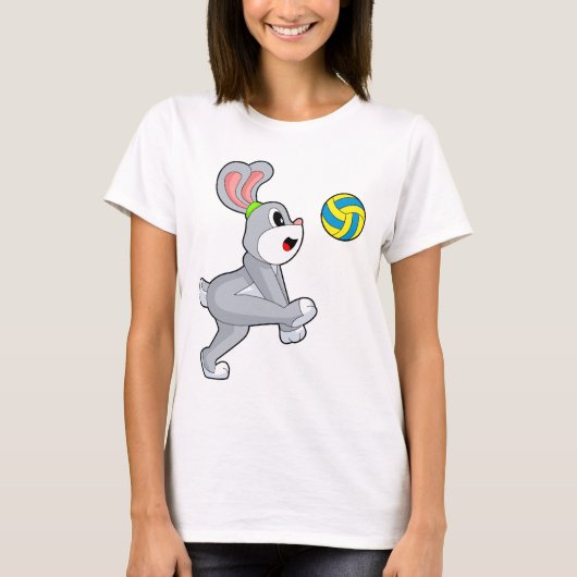Rabbit Volleyball player Volleyball Sports T-shirt (Voorkant)
