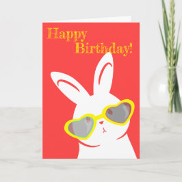 Rabbit w Zonnebril Happy Birthday Kaart