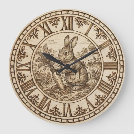 Rabbit Wall Clock Grote Klok (Voorkant)