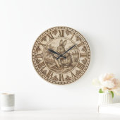 Rabbit Wall Clock – Wood-Burned Style Grote Klok (Huis)