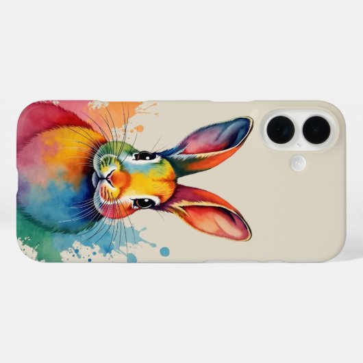 Rabbit Waterverf kunstwerk Case-Mate iPhone Case (Achterkant (horizontaal))