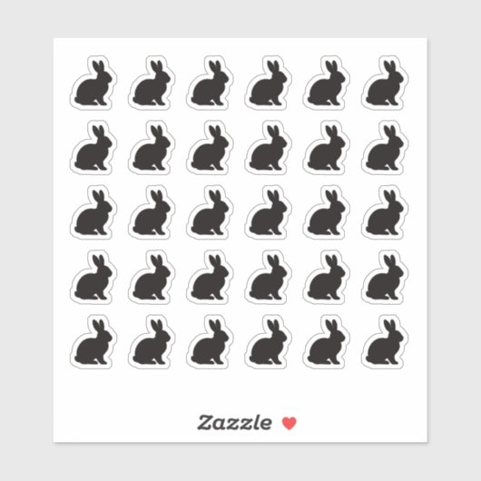 Rabbit Wedding Place Card Food Meal Menu Choice Sticker (Vel)