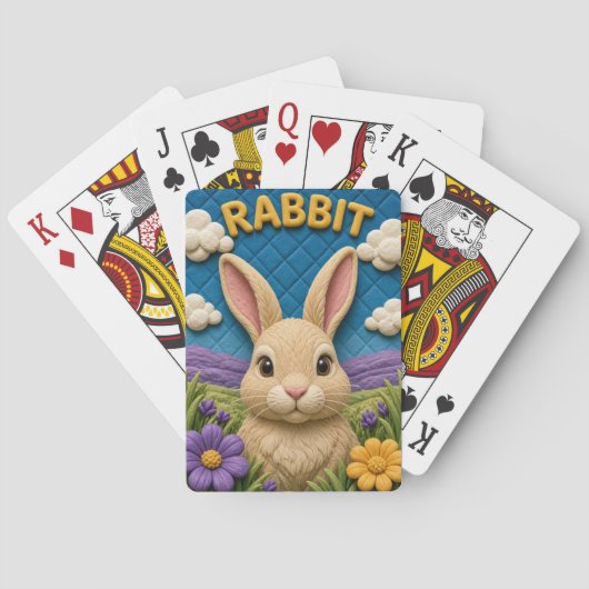 Rabbit Weide Rand Modern KlayKoo Pokerkaarten (Achterkant)