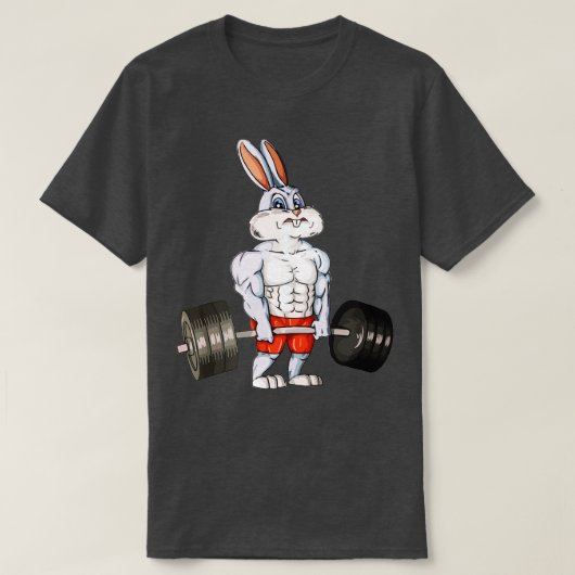 Rabbit Weightlift Funny Deadlift Fitness Pasen T-shirt (Design voorkant)