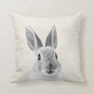 Rabbit White Grey Ivory Beige Warm Neutraal Cottag Kussen