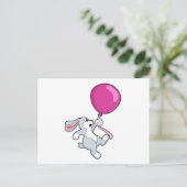 Rabbit with Balloon Briefkaart (Staand voorkant)