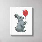 Rabbit with Balloon Canvas Afdruk (Voorkant)
