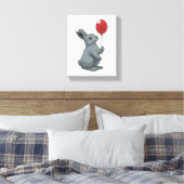 Rabbit with Balloon Canvas Afdruk (Insitu (Slaapkamer))