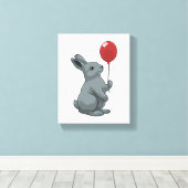 Rabbit with Balloon Canvas Afdruk (Insitu (Houten vloer))