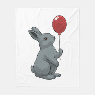 Rabbit with Balloon Fleece Deken