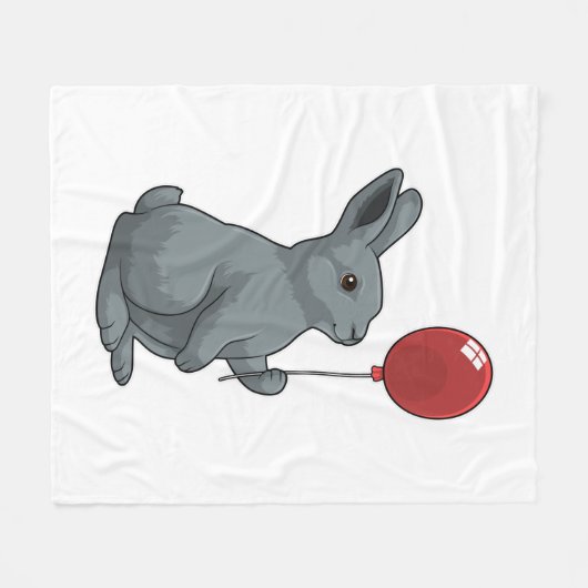 Rabbit with Balloon Fleece Deken (Voorkant (Horizontaal))