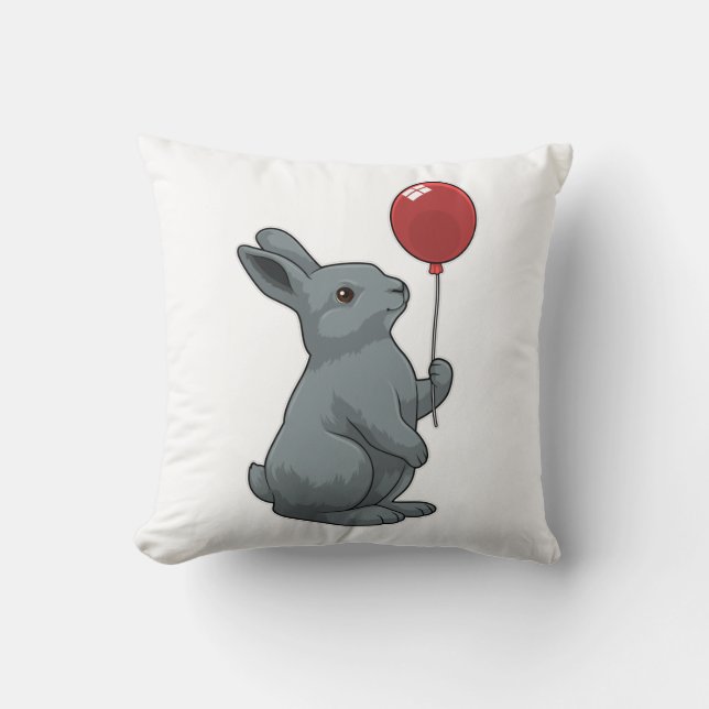 Rabbit with Balloon Kussen (Voorkant)
