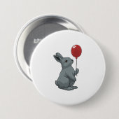 Rabbit with Balloon Ronde Button 7,6 Cm (Voorkant /achterkant)
