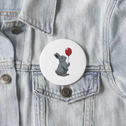 Rabbit with Balloon Ronde Button 7,6 Cm (In situ)