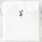 Rabbit with Balloon Ronde Sticker (Tas)
