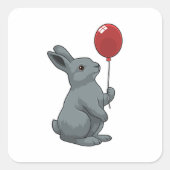Rabbit with Balloon Vierkante Sticker (Voorkant)