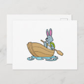 Rabbit with Boat & Paddle Briefkaart (Voorkant / Achterkant)