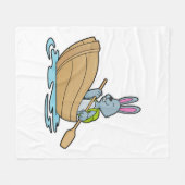 Rabbit with Boat & Paddle Fleece Deken (Voorkant (Horizontaal))