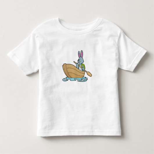 Rabbit with Boat & Paddle Kinder Shirts (Voorkant)