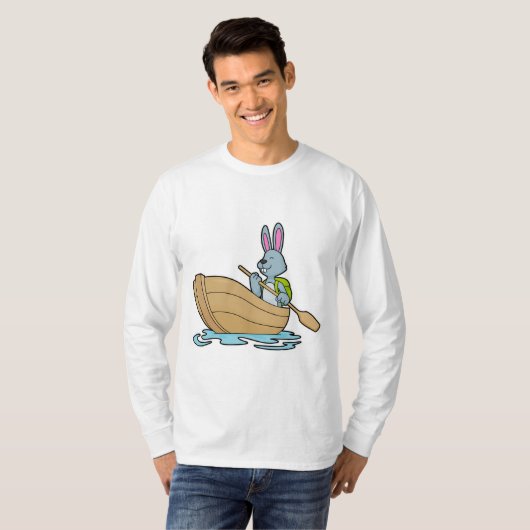 Rabbit with Boat & Paddle T-shirt (Voorkant volledig)