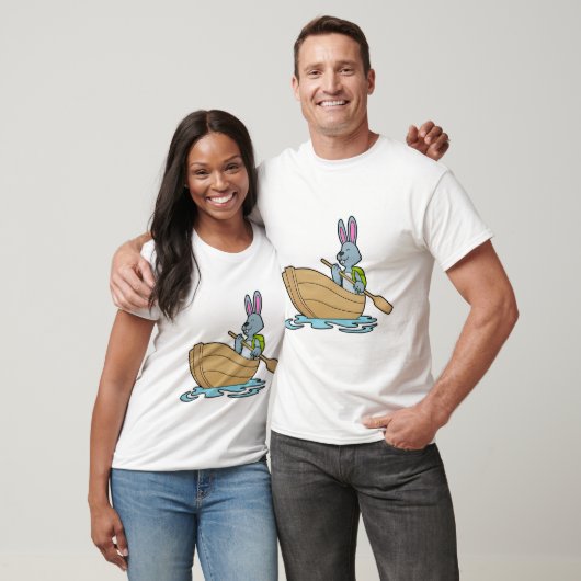 Rabbit with Boat & Paddle T-shirt (Unisex)