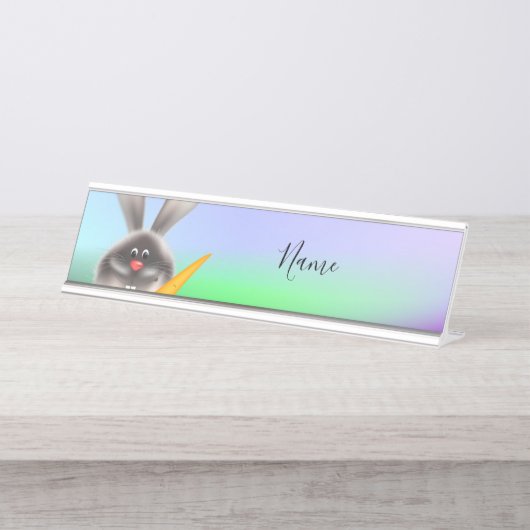 Rabbit with Carrot Bureau Naambordje (Voorkant)