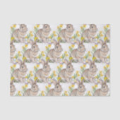 Rabbit with Daffodils All-Over Print Tissuepapier (Voorkant)
