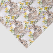Rabbit with Daffodils All-Over Print Tissuepapier (Detail)