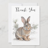 Rabbit with Pine  Wildlife Thank You Card Bedankkaart (Voorkant)