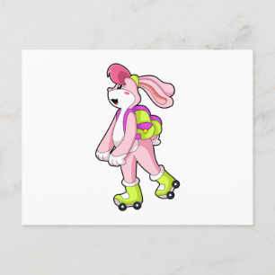 Rabbit with Roller skates Briefkaart