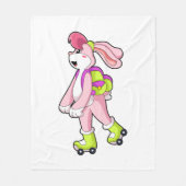 Rabbit with Roller skates Fleece Deken (Voorkant)